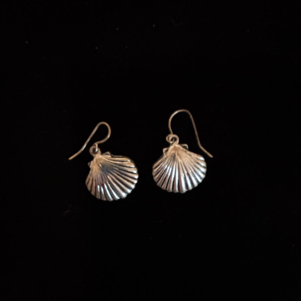 New silver seashell earrings